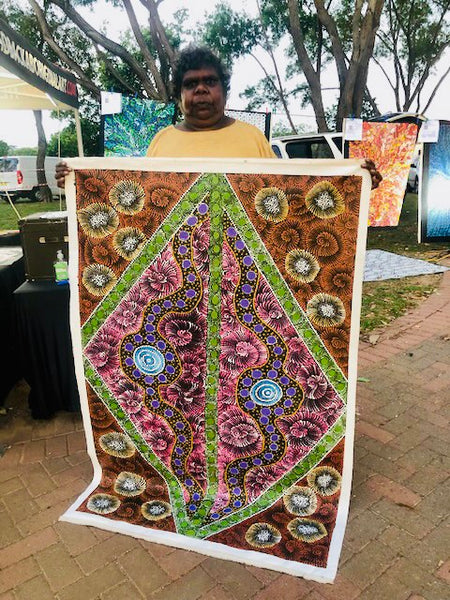 MARIA NAMPIJINPA BROWN - Aboriginal Artist from Yuendumu N.T, Central Desert Region