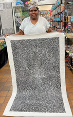 #106 Bush Medicine Seeds (Whites) - SHARON NUMINA : Aboriginal Art: 83x140cm
