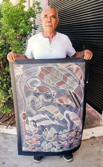 #31 Billabong Dreaming - EDDIE BLITNER : Aboriginal Art: 72cm x 100cm