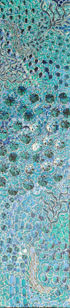 #198 Bush Yam Dreaming (Blues)- RACHAEL NAMBULA: Aboriginal  199cm x 49cm