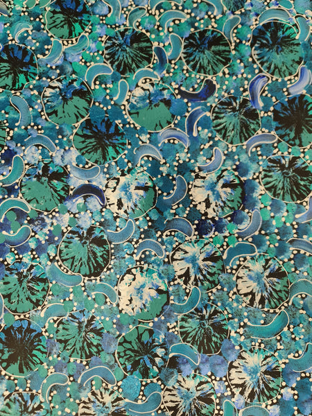 #198 Bush Yam Dreaming (Blues)- RACHAEL NAMBULA: Aboriginal  199cm x 49cm