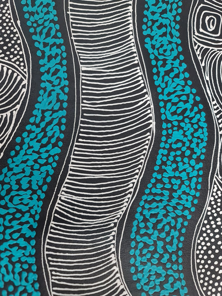 #374 My Country Dreaming (Blues) - SHARON NUMINA : Aboriginal Art: 92 x 70cm