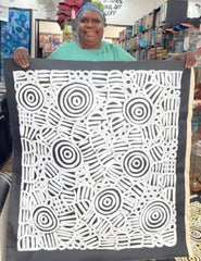 #291 Women's Body Design (Blk/Whte)  LOUISE NUMINA : Aboriginal Art: 93x103cm