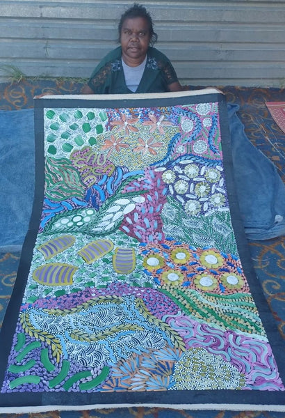 #293 - WOMEN'S CEREMONY (Multi) - Karen Bird Ngale - 90cm x 145cm