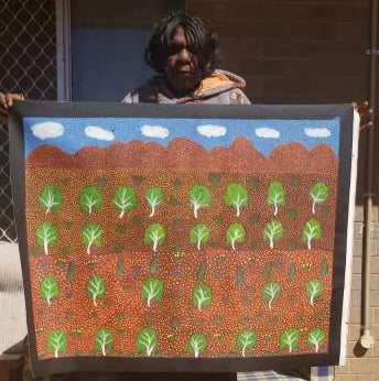 #383 My Grandmothers Country - ARTIST: HELEN RUBUNTJA 95cm x 73cm
