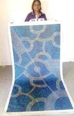 #342 - Bush Plum Dreaming (Blue) - ARTIST: ROSEANNE MORTON PWERLE - 200cm X 88cm