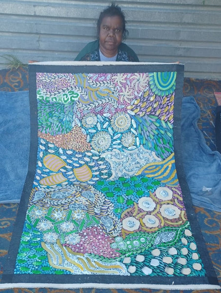 #168 - WOMEN'S CEREMONY (Multi) - Karen Bird Ngale - 90cm x 145cm