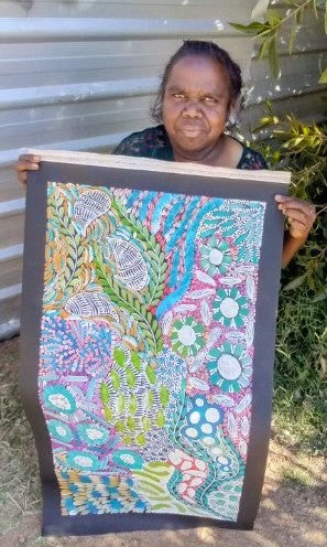 #350 - WOMEN'S CEREMONY (Multi) - Karen Bird Ngale - 49cm x 95cm