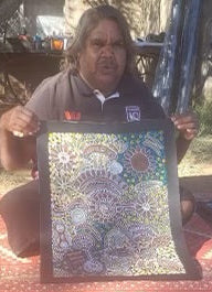 #213 Woman's Ceremony - JESSIE BIRD NGALE  : Aboriginal Art: 39cm x 53cm