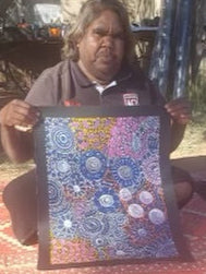 #269 Woman's Ceremony - JESSIE BIRD NGALE  : Aboriginal Art: 39cm x 53cm