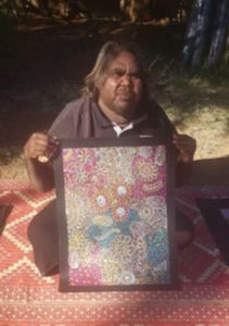 #237 Woman's Ceremony (Multi) - JESSIE BIRD NGALE  : Aboriginal Art: 39cm x 53cm