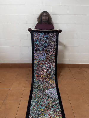 #181 Bush Yam Dreaming (Multi)- RACHAEL NAMBULA: Aboriginal  200cm x 50cm