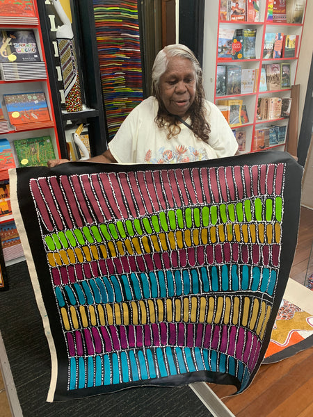 #328 Seeded Bush Yam - BARBARA PANANKA PRICE : Aboriginal Art: 95 x 103cm