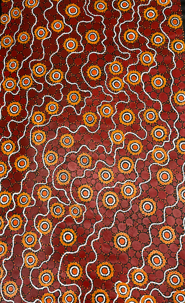 #341 Sacred Water (Rust) - TREPHINA SULTAN THANGUWA :  90cm x 150cm