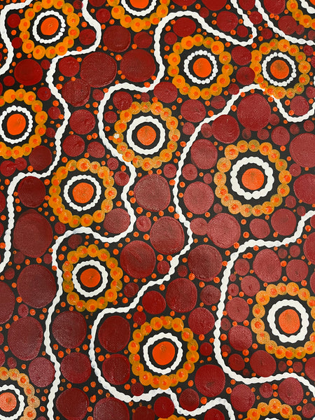 #341 Sacred Water (Rust) - TREPHINA SULTAN THANGUWA :  90cm x 150cm