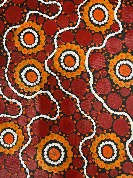 #341 Sacred Water (Rust) - TREPHINA SULTAN THANGUWA :  90cm x 150cm
