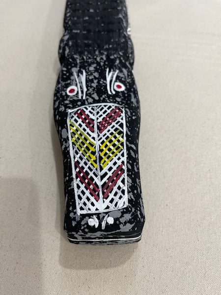 #213 Hand Carved Crocodile- KENNY REID: Aboriginal Art: 64x9x4cm