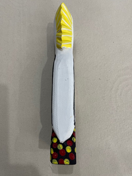 #278 Hand Carved White Cockatoo- KENNY REID: Aboriginal Art: 31x9x5cm