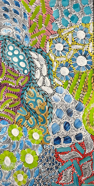 #378 - WOMEN'S CEREMONY (Multi) - Karen Bird Ngale - 47cm x 94cm