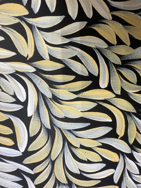 #9 Bush Medicine Leaves (Neutrals) - LOUISE NUMINA : Aboriginal Art: 62cm x 61cm
