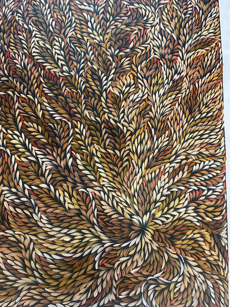 #150 Bush Medicine Leaves (Browns) - CAROLINE NUMINA : Aboriginal Art: 94x148