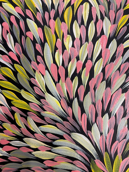 #17 Bush Medicine Leaves (Multi) - CAROLINE NUMINA : Aboriginal Art:  37cm x 27cm
