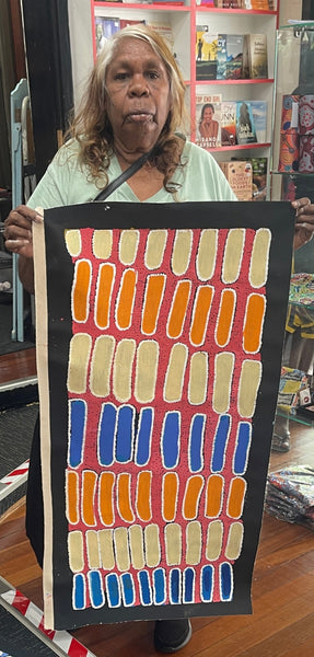 #178 Bush Yam Dreaming (Multi) BARBARA PANANKA PRICE : Aboriginal Art: 44x96