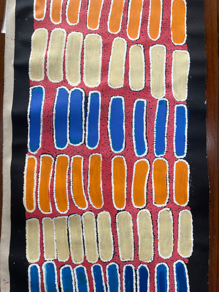#178 Bush Yam Dreaming (Multi) BARBARA PANANKA PRICE : Aboriginal Art: 44x96