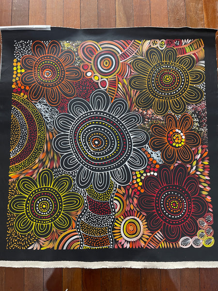 #185 Women Collecting Bush Medicine Leaves (Sunset)- SELINA NUMINA : Aboriginal Art: 88x94