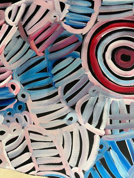 #299 Women's Body Design - Ceremony (Pinks) - LOUISE NUMINA : Aboriginal Art: 146 x 93cm