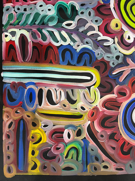 #284 Women's Body Design - Ceremony (Multi) - LOUISE NUMINA : Aboriginal Art: 149 x 96cm