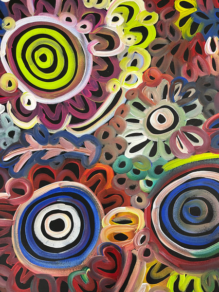 #284 Women's Body Design - Ceremony (Multi) - LOUISE NUMINA : Aboriginal Art: 149 x 96cm