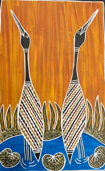 #347 Brolga Dreaming  - CHRISTINE BURARRWANGA : 65 x 41cm
