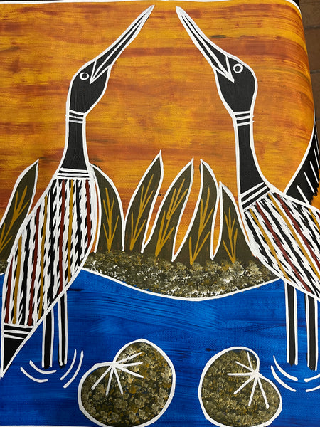 #328 Brolga Dreaming - CHRISTINE BURARRWANGA : 93 x 43cm