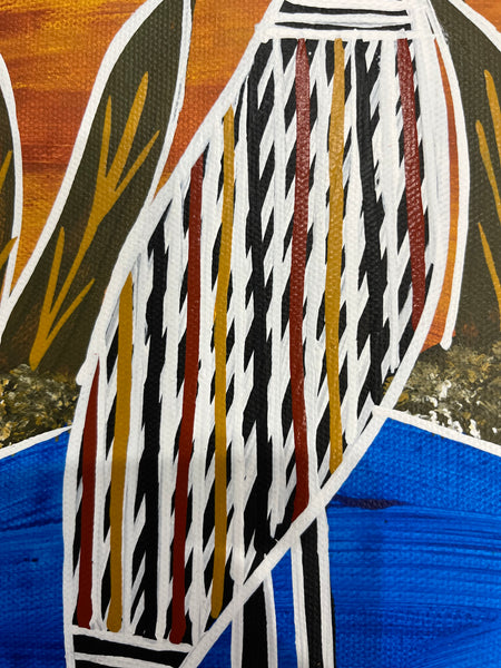 #328 Brolga Dreaming - CHRISTINE BURARRWANGA : 93 x 43cm