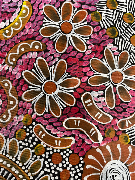 #237 Woman's Ceremony (Multi) - JESSIE BIRD NGALE  : Aboriginal Art: 39cm x 53cm