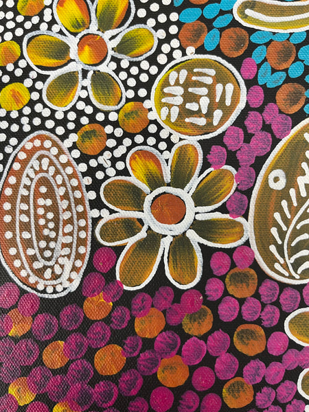 #237 Woman's Ceremony (Multi) - JESSIE BIRD NGALE  : Aboriginal Art: 39cm x 53cm