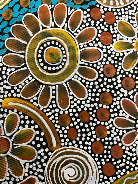 #237 Woman's Ceremony (Multi) - JESSIE BIRD NGALE  : Aboriginal Art: 39cm x 53cm