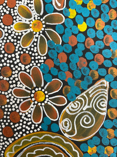 #237 Woman's Ceremony (Multi) - JESSIE BIRD NGALE  : Aboriginal Art: 39cm x 53cm