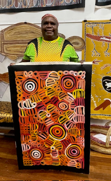 #331 Women's Body Design (Sunset) LOUISE NUMINA : Aboriginal Art: 60x95cm