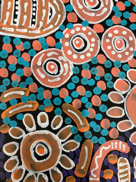 #301 Woman's Ceremony (Pastels) - JESSIE BIRD NGALE  : Aboriginal Art: 35cm x 50cm