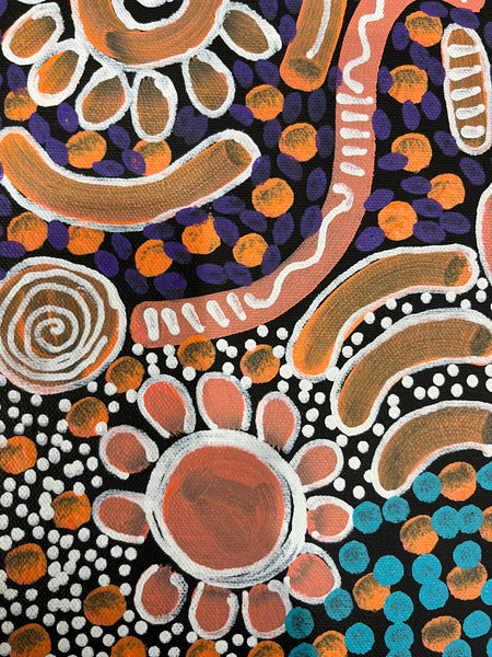 #301 Woman's Ceremony (Pastels) - JESSIE BIRD NGALE  : Aboriginal Art: 35cm x 50cm