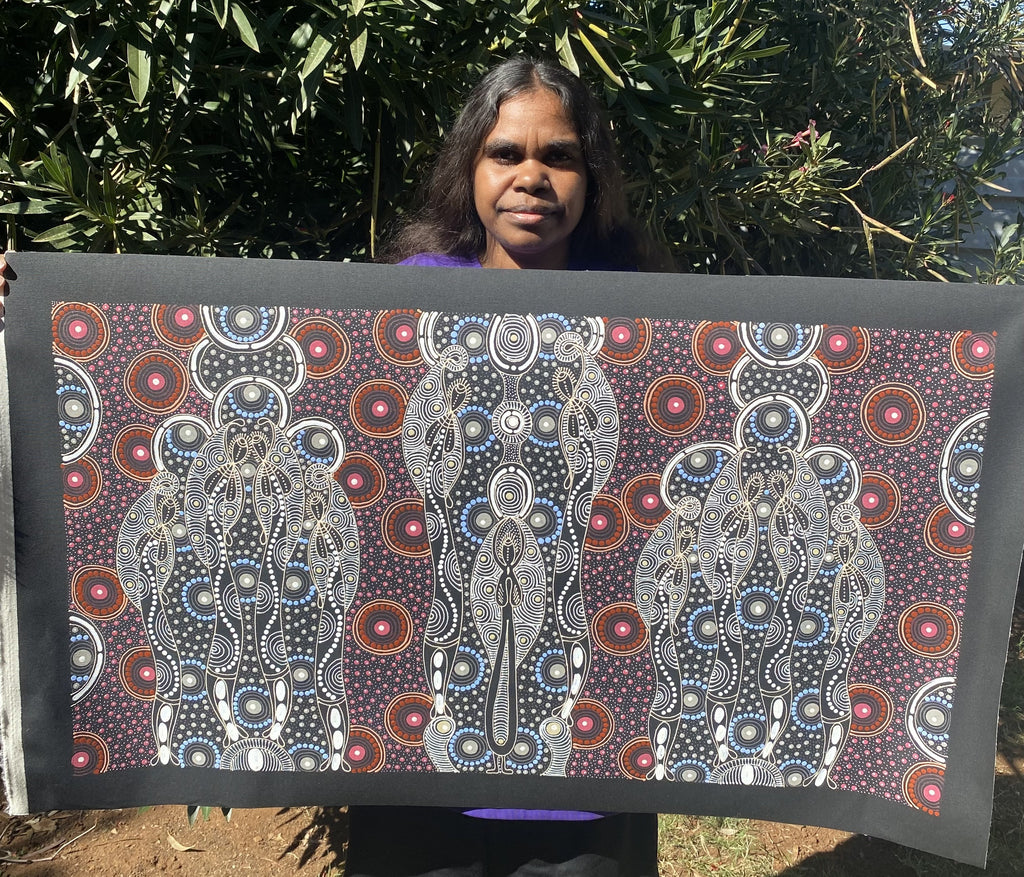 #381 ALIARA BIRD MPETYANE Spirit Women Dancing - Aboriginal Art:  100cm x 55cm