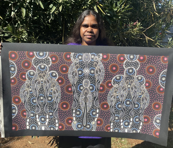 #381 ALIARA BIRD MPETYANE Spirit Women Dancing - Aboriginal Art:  100cm x 55cm