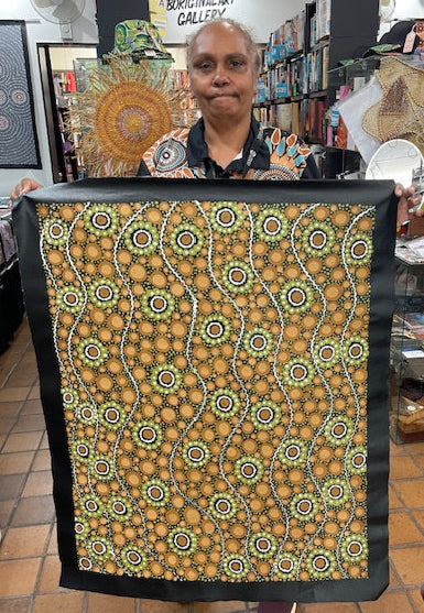 #156 Sacred Water - TREPHINA SULTAN THANGUWA :  90cm x 72cm
