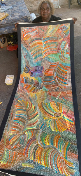 #316 Yam Seed Dreaming Artist: JEDDA PURVIS KNGWARREYE:  200cm x 73cm