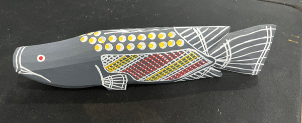 #111 Barramundi  - KENNY REID Aboriginal Art:  36cm x 9cm x 5cm