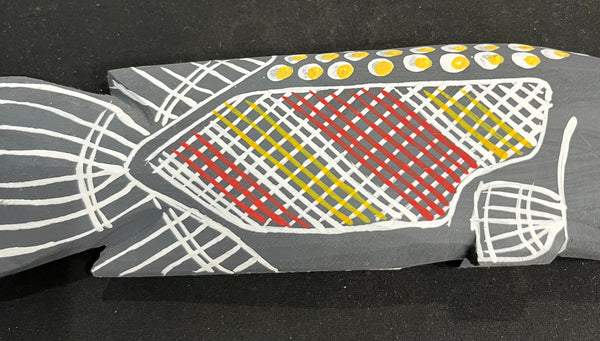 #111 Barramundi  - KENNY REID Aboriginal Art:  36cm x 9cm x 5cm