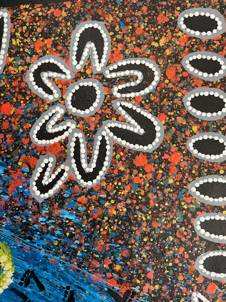 #328 Seven Sisters Dreaming (Multi) - REGGIE SULTAN Desert Art:  69cm x 45cm