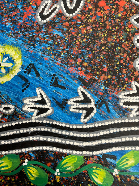 #328 Seven Sisters Dreaming (Multi) - REGGIE SULTAN Desert Art:  69cm x 45cm